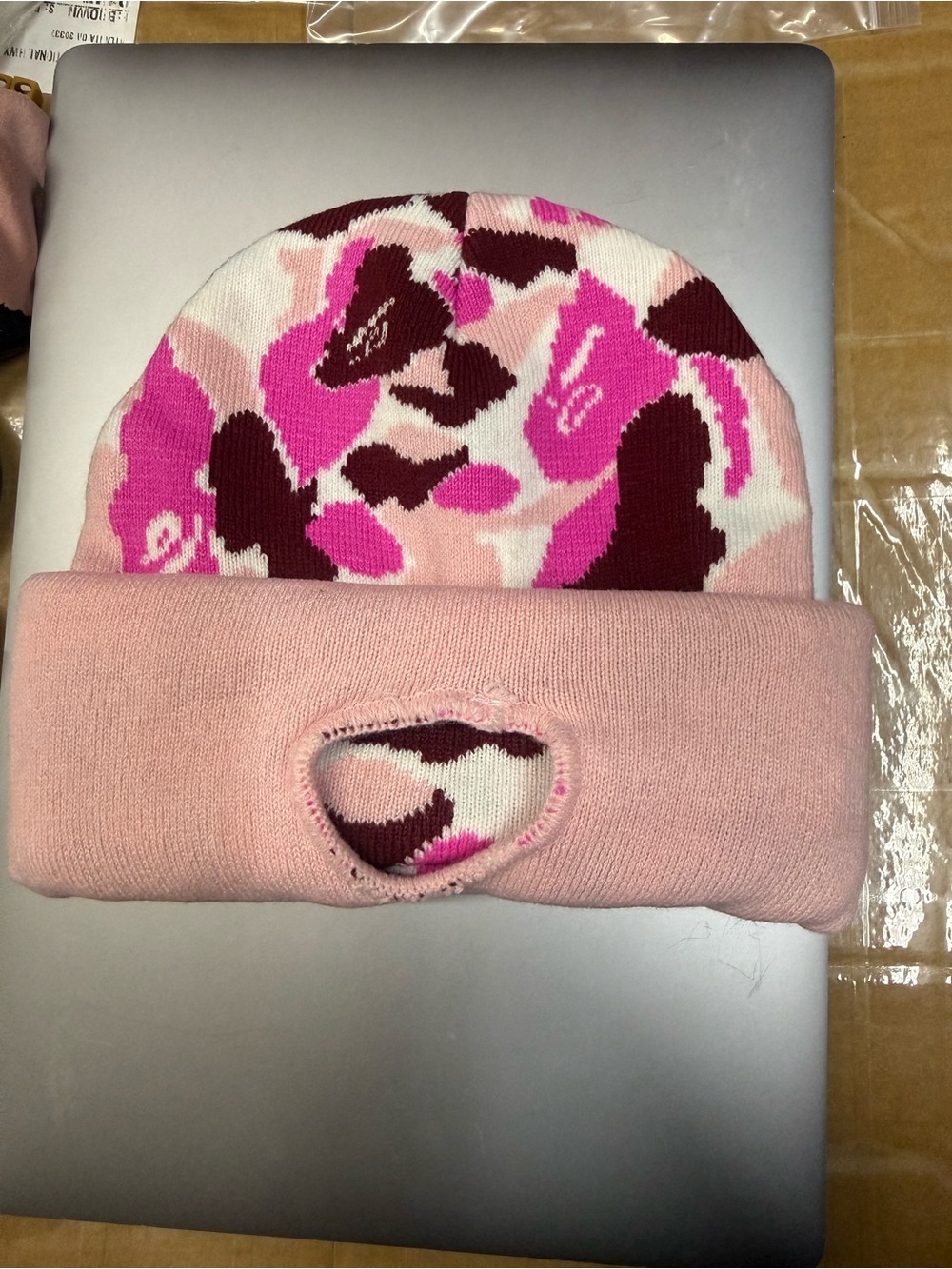 Bape Pink Multi Camo Ski Mask Balaclava - Picture 3 of 4